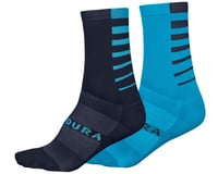 Endura Coolmax Stripe Socks (Electric Blue) (Twin Pack)